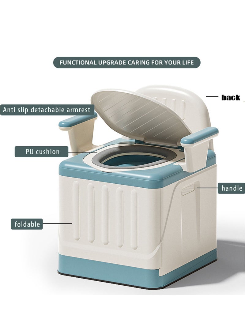Bedside Commode, Upgraded Safety Commode Toilet for Elderly and Disabled, Potty Chair for Adults with Detachable Armrest, 39.5cm Seat Width, Bedside Commodes for Seniors(Grey) - Image 4