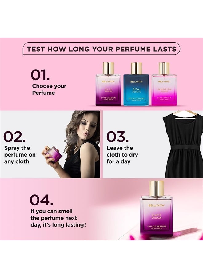 Bella Vita Luxury - Date Eau De Parfum for Women with Pink Pepper, Red Fruit & Jasmine | Fruity & Spicy Long-Lasting EDP Fragrance Scent | 3.4 fl. oz. - Image 1