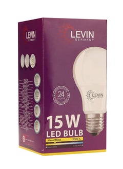 Levin Germany Levin A-Bulb 15W 3000K Daylight LED Bulb E27 220-240V IP20 220° Ø70 x L136, Flicker Free Non-Dimmable, Frosted Finish, Suitable for Residential & Commercial Application  - Image 2