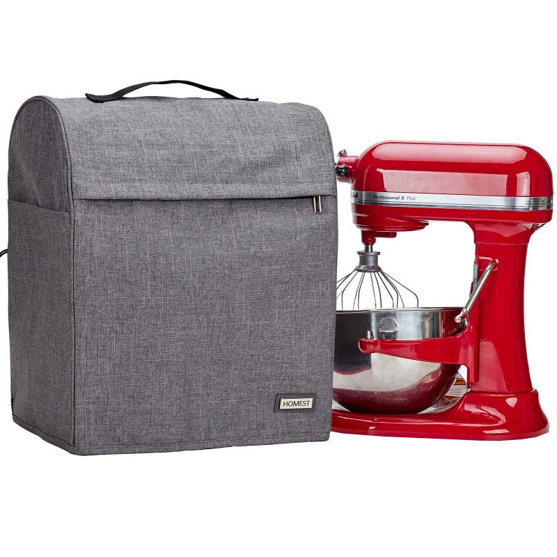 HOMEST HOMEST Stand Mixer Dust Cover Compatible with KitchenAid 678 Quart Bowl Lift Zipper Pocket for Various Kitchen Appliance Accessories Grey Patent Design 