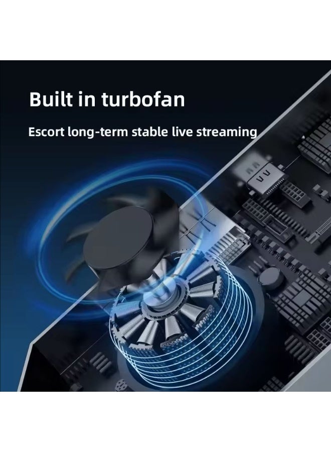 PIVA VD05 4K60Hz Video Capture Card for Live Streaming and Recording – Connect iPad, iPhone 15/17, Android Phones & Tablets to PC via HDMI & USB 3.0, Ultra-Low Latency, HDR Loop Out, 240Hz Support, Built-in Cooling Fan, Mic & Audio Input, Compatible with iPad, iPhone, RedMagic, Samsung, Android Devices, PC, Cameras, Gaming Consoles & Mixing Consoles - Image 4