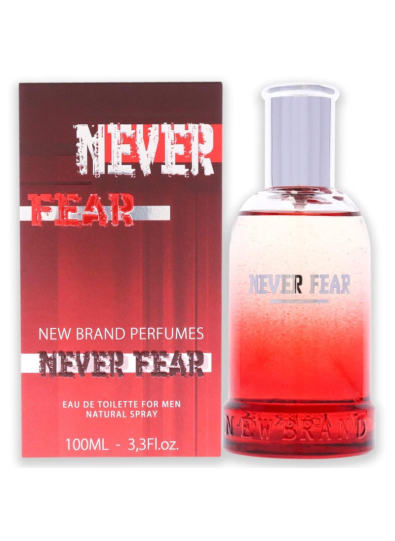 NEW BRAND - New Brand Perfumes Never Fear EDT Spray Men 33 oz sem numero - Image 1