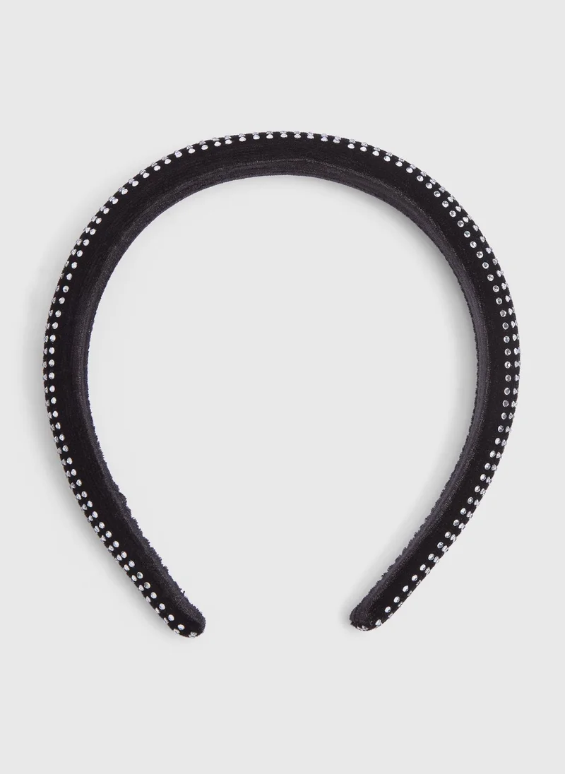 ماتلان طوق رأس أسود مرصع بالألماس