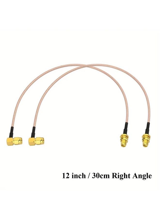 2pcs SMA Female to Male Right Angle RG316 Antenna Extension Cable 12 Inch 30cm - Image 3
