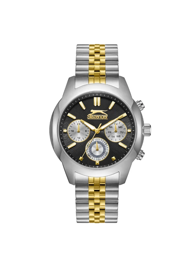 Slazenger Men's Multi Function Display Watch With Silver/Gold Metal Strap - SL.9.2407.2.03