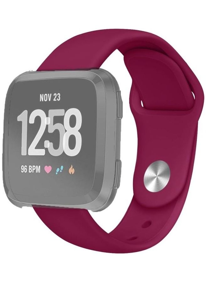 NIBEMINENT Silicone Replacement Strap For Fitbit Versa 2/Fitbit Versa/Fitbit Lite Wine Red - Image 1