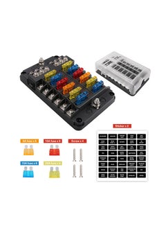 Universal 12 Ways Fuse Block Car Fuse Holder With Negative Electrode Vehicle Fuse Box Auto Fuse Connector Box With LED Light