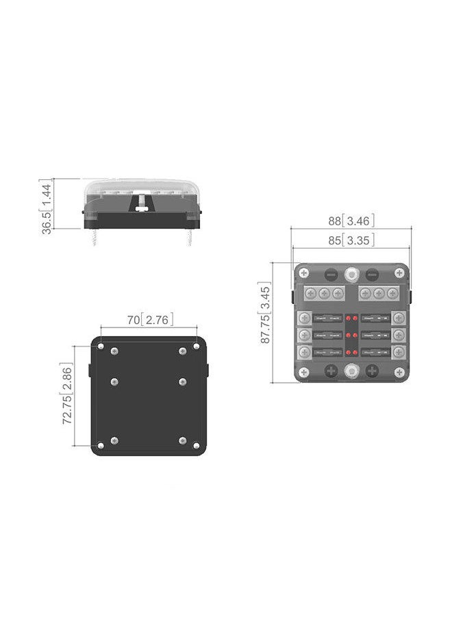 Generic - Universal 12 Ways Fuse Block Car Fuse Holder With Negative Electrode Vehicle Fuse Box Auto Fuse Connector Box With LED Light - Image 1