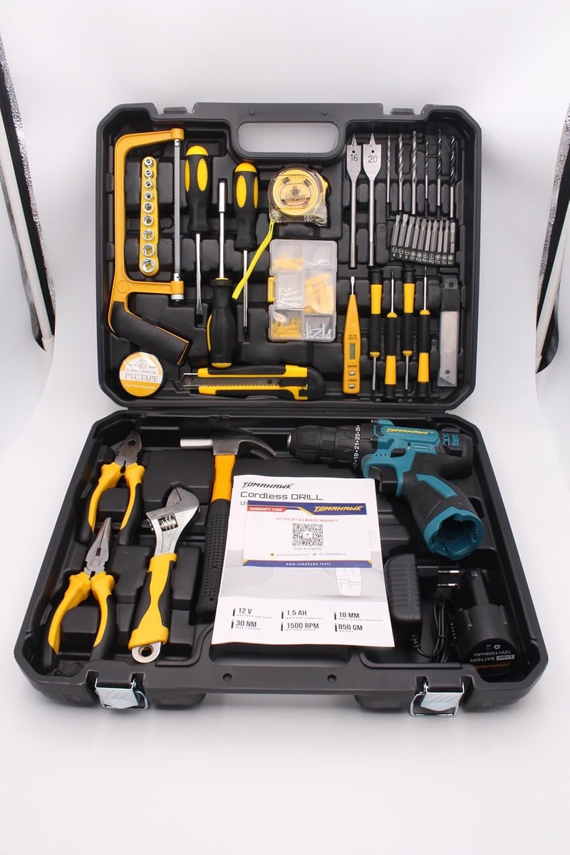 TOMAHAWK TYS9055 Screwdriver Drill Cordless CL Drill Set MC Set 10mm 1 Battery THK 12V 30 Nm Torque 251 Torque Settings Complete DIY Kit - Image 2