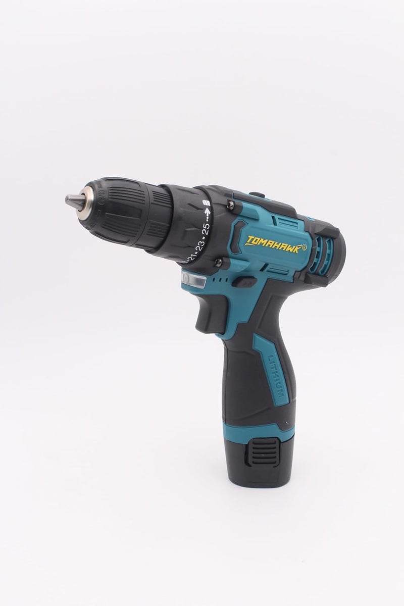 TOMAHAWK TYS9055 Screwdriver Drill Cordless CL Drill Set MC Set 10mm 1 Battery THK 12V 30 Nm Torque 251 Torque Settings Complete DIY Kit - Image 1