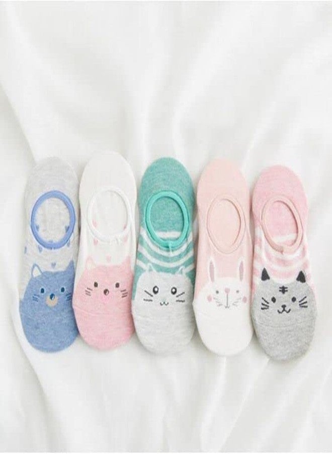 AKADO Baby Boys and Baby Girls Animal Print No-Show Loafer Socks Animal Printed Invisible Socks 1-3 Years Multicolor Pack of 6 (1-3 Years) - Image 4