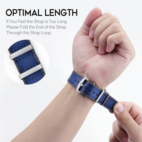 watchdives Nylon Watch Band 18mm 20mm 22mm Multicolor Replacement Watch Straps for Men Women (Blue Gray, 20mm) - Image 2