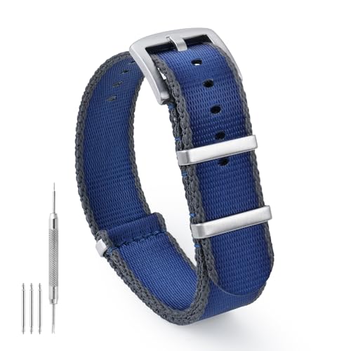 watchdives Nylon Watch Band 18mm 20mm 22mm Multicolor Replacement Watch Straps for Men Women (Blue Gray, 20mm) - Image 1