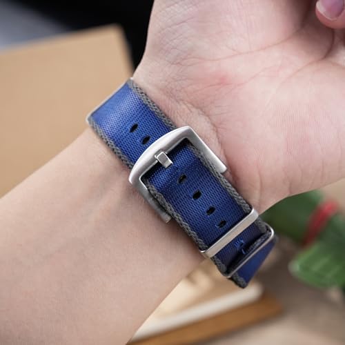 watchdives Nylon Watch Band 18mm 20mm 22mm Multicolor Replacement Watch Straps for Men Women (Blue Gray, 20mm) - Image 5
