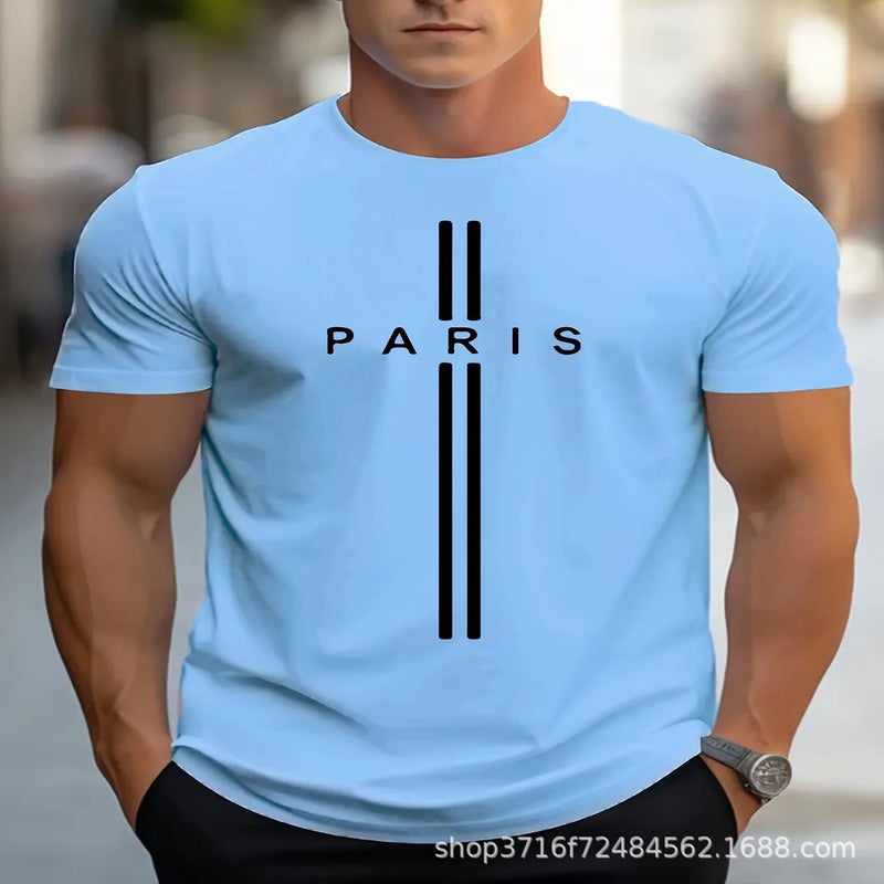 2024 Men'S Casual Crewneck Short-Sleeved 3D Digital Printing Slim-Fit Pullover Men'S T-Shirt - Image 2