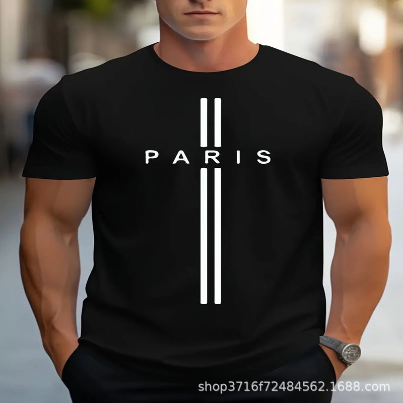 2024 Men'S Casual Crewneck Short-Sleeved 3D Digital Printing Slim-Fit Pullover Men'S T-Shirt - Image 3