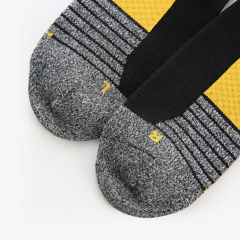WANDER Men's Athletic Running Socks 7 Pairs Thick Cushion Ankle Socks for Men Sport Low Cut Socks 6-9/10-12 (7 Pairs Black Yellow, Shoe Size: 12-14) - Image 5