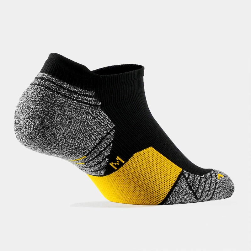 WANDER Men's Athletic Running Socks 7 Pairs Thick Cushion Ankle Socks for Men Sport Low Cut Socks 6-9/10-12 (7 Pairs Black Yellow, Shoe Size: 12-14) - Image 3