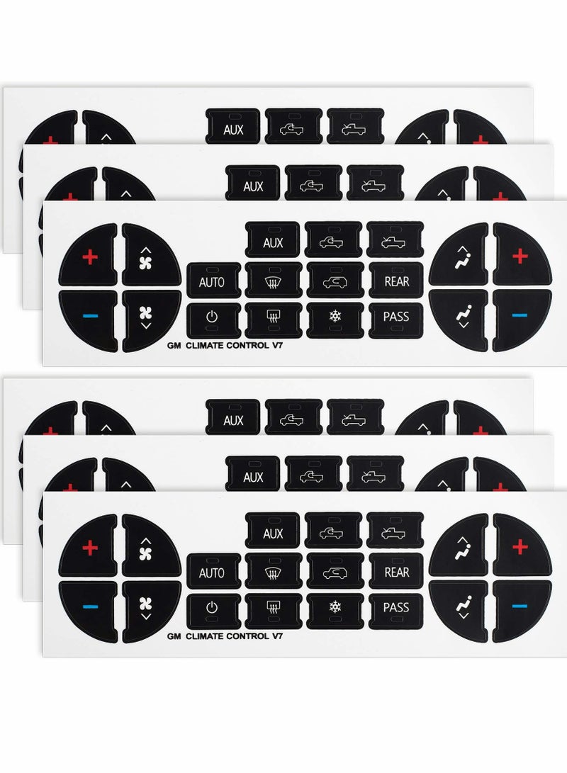 SOLARAE AC Dash Button Repair Sticker for Chevy, Car Replacement Part Fixing Ruined Faded Control Radio Decal SUV Truck Accessories（6 Packs ） - Image 1