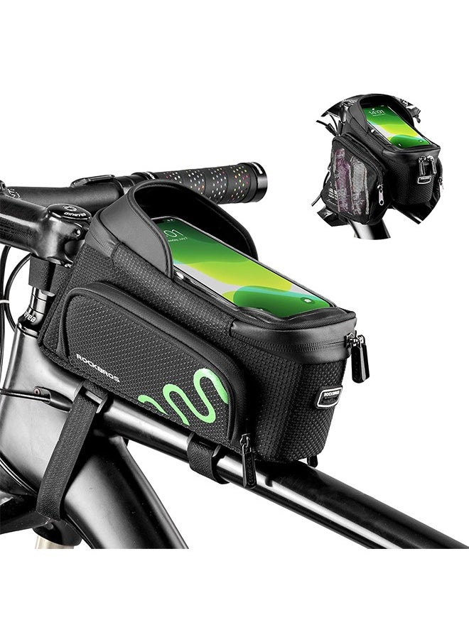 Rockbros - Bike Frame Bag Bike Phone Mount Bag Bicycle Phone Holder With Side Bags Bike Top Tube Bag For Cycling Mountain Road Bike Pouch Accessories Storage Bag - Image 1