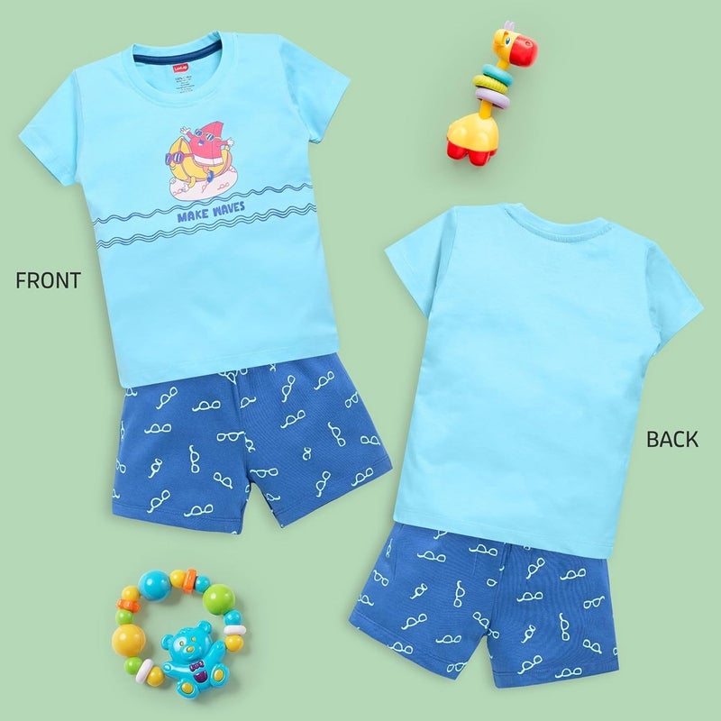 LuvLap Baby Boys Cotton T-Shirt and Shorts Set - Pack of 3 (3-6 Months) - Image 2