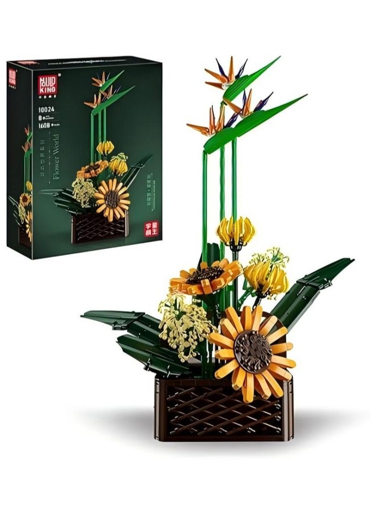mould king 10024 Plant  Gladiolus Flower Building Set, DIY bonsai, Home Decor, Architectural bouquets for children and adults (1608 pieces)  - Image 1