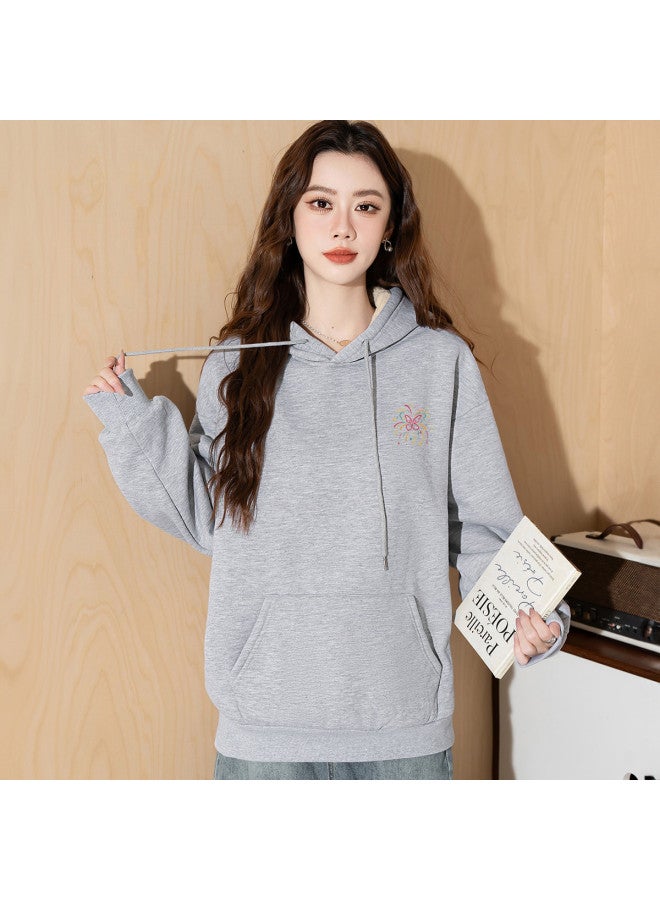 Baleno Fleece-Lined Hooded Sweatshirt Women'S 25 Autumn Winter Loose Pocket Design Long Sleeve Women'S - Image 3