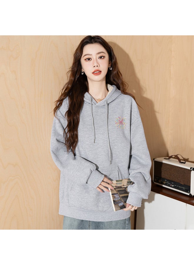 Baleno Fleece-Lined Hooded Sweatshirt Women'S 25 Autumn Winter Loose Pocket Design Long Sleeve Women'S - Image 5