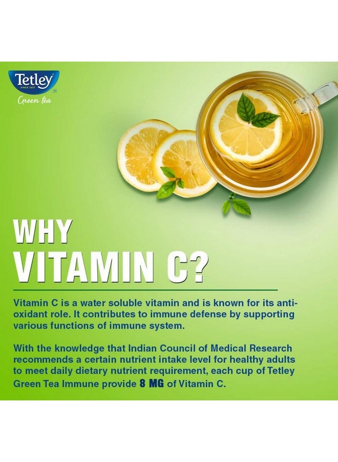 Tetley Tetley Green Tea Immune, With Added Vitamin C, Ginger, Mint & Lemon, 100 Tea Bags, 1.4gx100  - Image 4