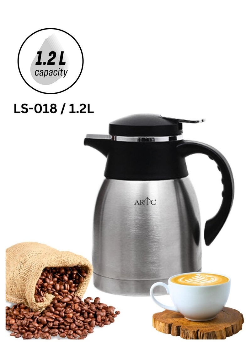 اي ار تي سي ترمس مفرغ من الهواء الساخن والبارد من الفولاذ المقاوم للصدأ من ARTC وترمس فضي غير قابل للكسر - Image 1