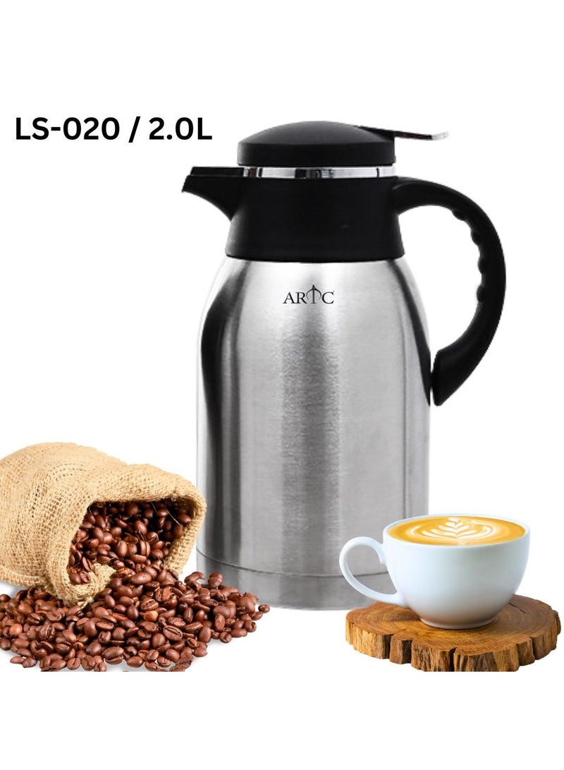 اي ار تي سي ترمس مفرغ من الهواء الساخن والبارد من الفولاذ المقاوم للصدأ من ARTC وترمس فضي غير قابل للكسر - Image 3