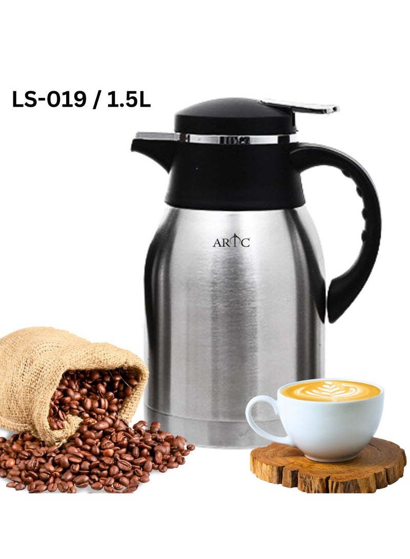 اي ار تي سي ترمس مفرغ من الهواء الساخن والبارد من الفولاذ المقاوم للصدأ من ARTC وترمس فضي غير قابل للكسر - Image 2