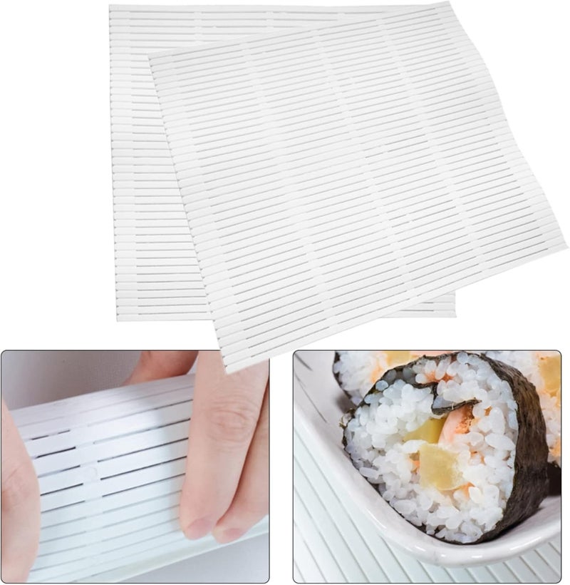 klarako Kitchen Sushi Rolling Mat Non Stick Sushi Making Kit Sushi Rolling Maker Homemade DIY Sushi Plate Mat Large 2pcs - Image 2
