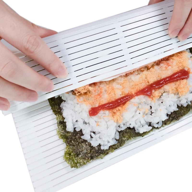 klarako Kitchen Sushi Rolling Mat Non Stick Sushi Making Kit Sushi Rolling Maker Homemade DIY Sushi Plate Mat Large 2pcs - Image 1