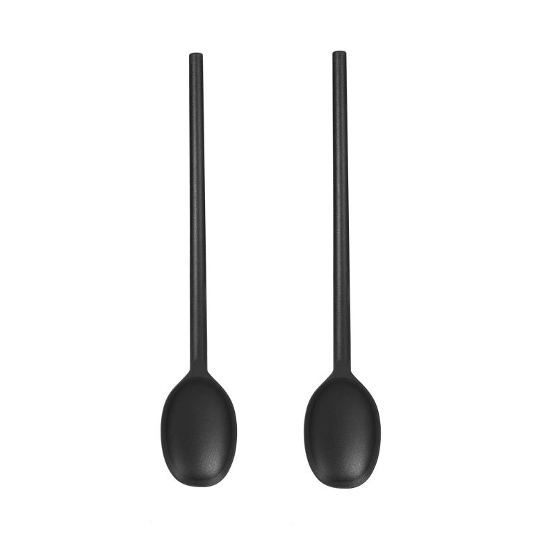 Yoku Made Silicone Cooking Spoon Set, High Heat Resistant Stiff Mixing Spoon, Extra Long Large Kitchen Utensil for Stirring and Serving, 13.6 Inches - Image 1