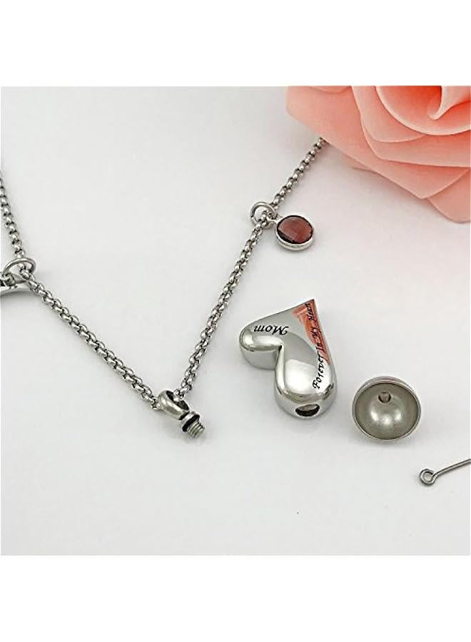 عربست قلادة يوفينج أورن للرماد أنا أحبك إلى القمر والعودة لأمي حفظ رماد المنجد مجوهرات حجر البخت - Image 3