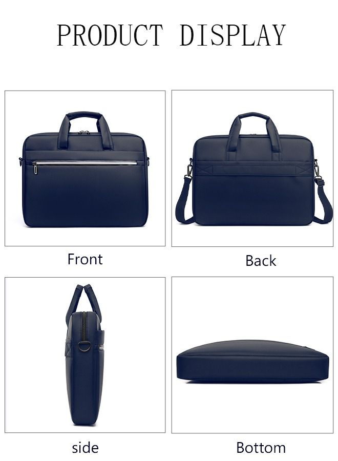 DUNISO 15.6 Inch Laptop Bag Lightweight Large Capacity Computer Bag Travel Business Briefcase Water Resistance Shoulder Messenger Bag for Men and Women Work Office School (Blue) - Image 2
