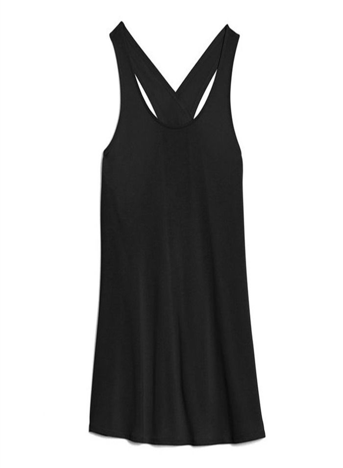 Loquat Women's Sleeveless Cross Fitness Vest Black - Image 1
