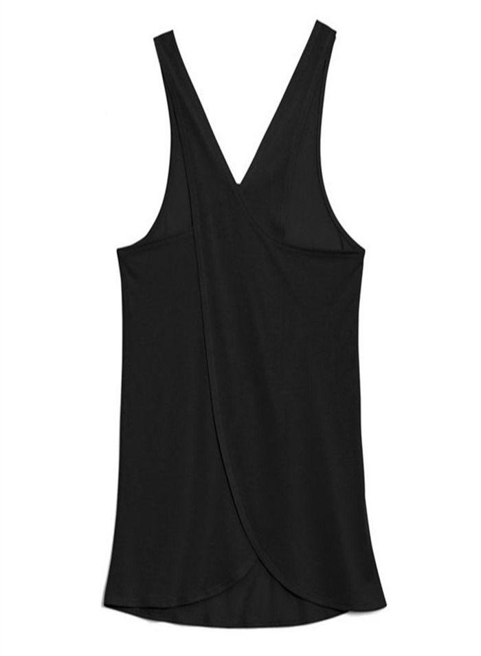 Loquat Women's Sleeveless Cross Fitness Vest Black - Image 2