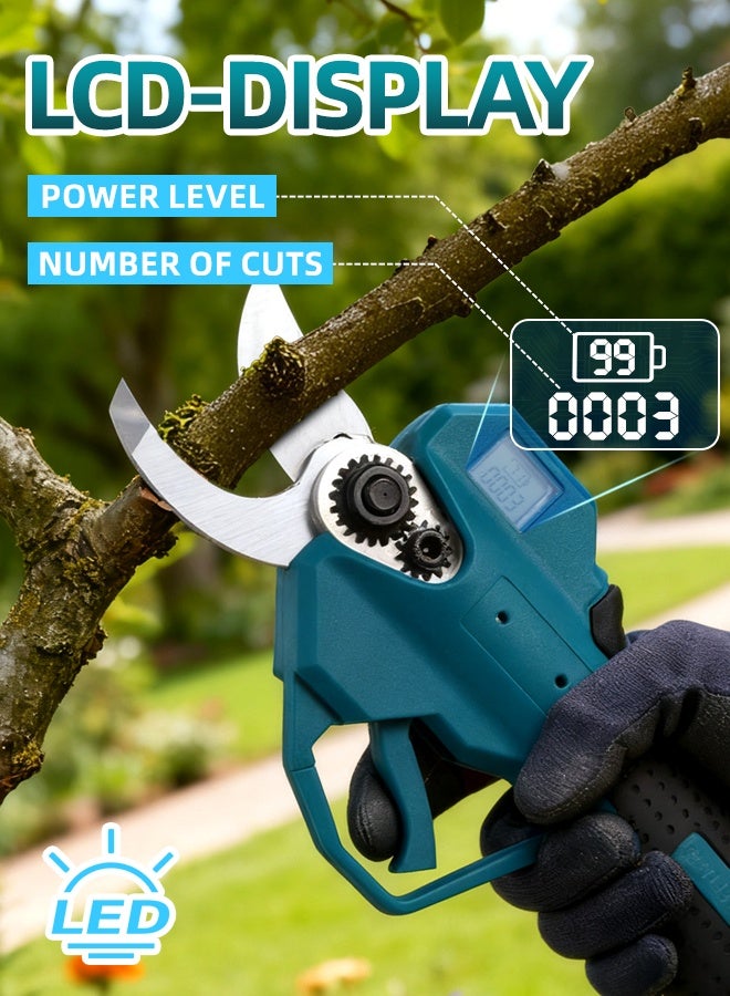 ALongDeng 21V Cordless Electric Scissors Professional Gardening Pruning Shears with Storage Box 2 Rechargeable Batteries  Charger for Branch Cutting and Trimming - Image 2