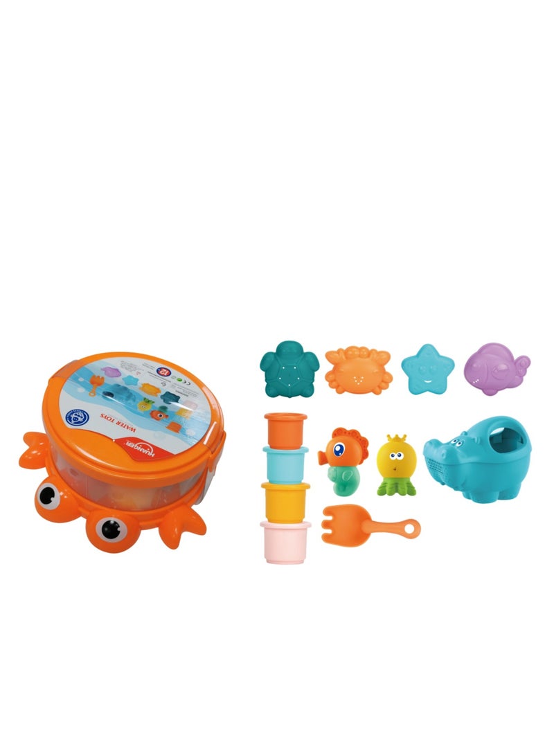 هوانجر سلطعون صندوق تخزين + حمام لعبة الشاطئ ( 12pcs )