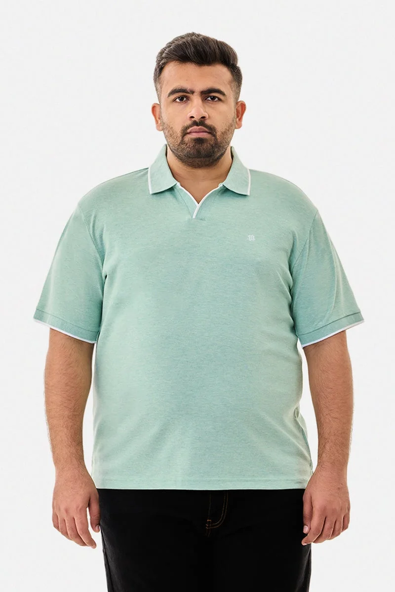 سنيتش تي شيرت بولو مقاس كبير بقصة عادية مطاطي