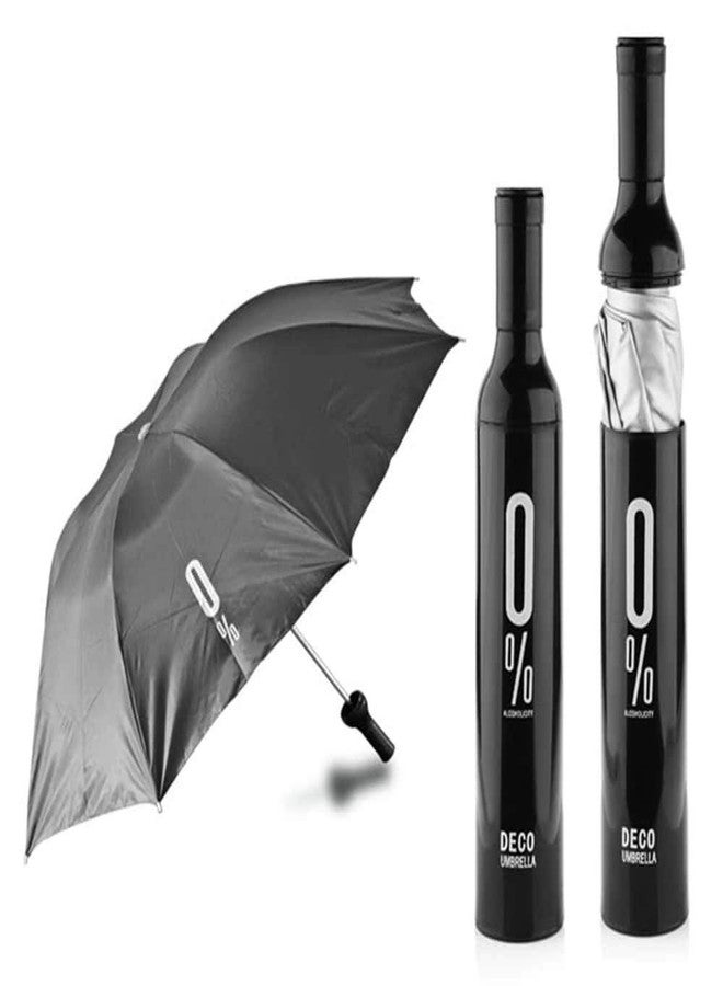 Ncry Newest Stylish Windproof Double Layer Small Lightweight Folding Portable Wine Umbrella with Bottle Cover for UV Protection & Rain | Outdoor Car Big Size Umbrella for Women & Men - Image 5
