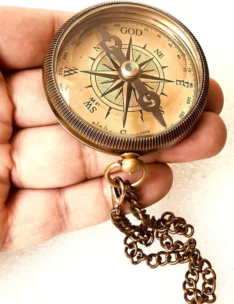 ALADEAN Gift for Grandson Brass Compass Engraved Quote | Memory Present to My Grandson Birthday, Baptism, Graduation, Confirmation, Love, Gift idea by Grandpa Grandma (#1 Grandson - I Love You) - Image 3