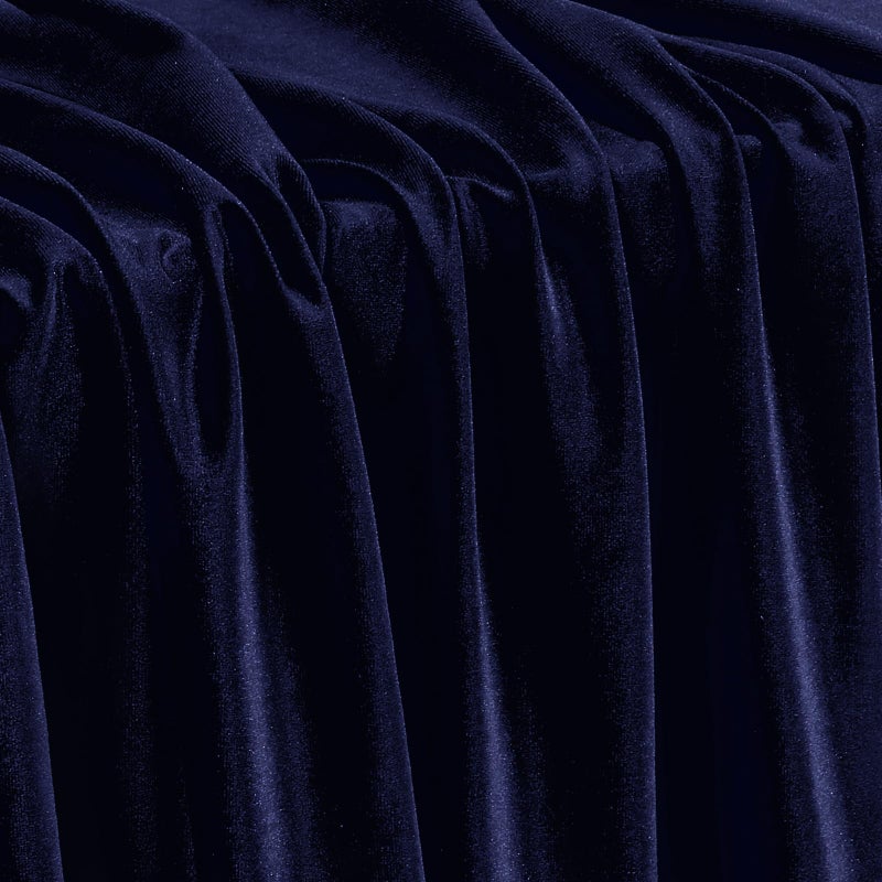 KKJIAF Navy Blue Stretch Velvet Fabric 60 Inch Wide, 1 Yard Soft Stretchy Fabric for Sewing Clothes, Apparel, Costume, Crafts - 90% Polyester 10% Spandex - Image 1