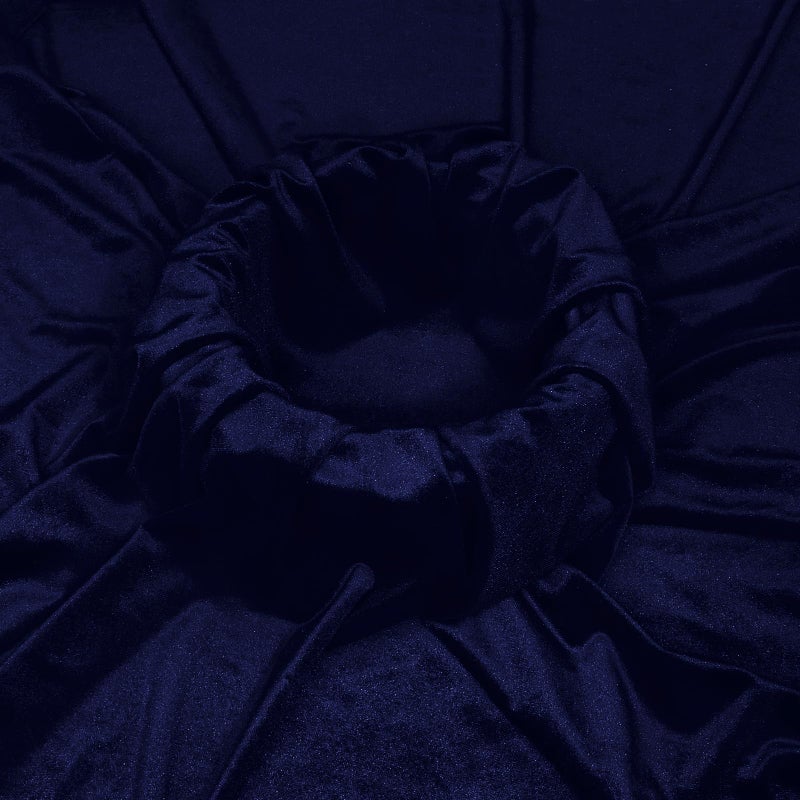 KKJIAF Navy Blue Stretch Velvet Fabric 60 Inch Wide, 1 Yard Soft Stretchy Fabric for Sewing Clothes, Apparel, Costume, Crafts - 90% Polyester 10% Spandex - Image 2