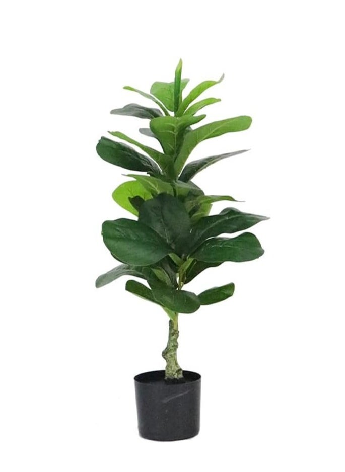 TYCOM Artificial Tree Fake Plants Fake Trees Faux Plants Indoor Realistic Plants for Office Home Room Store Decor Height 90 CM Fiddle Leaf Fig.  - Image 1