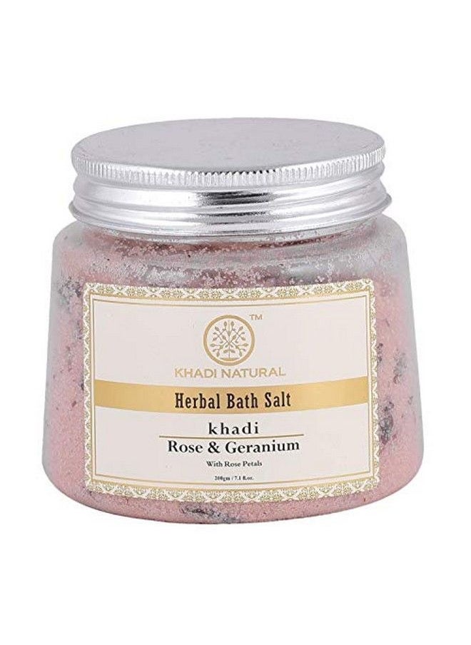 Khadi Natural Ayurvedic Rose Geran W Rose Petals Bath Salt 200G  - Image 2
