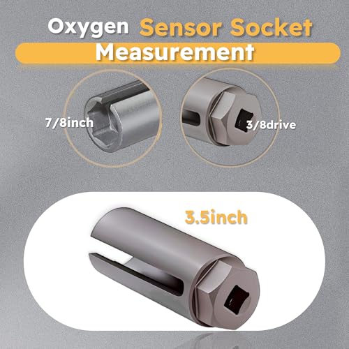 Apeixoto Oxygen Sensor Socket with Side Wire Cutout 3/8” Inch Drive x 7/8” (22mm) fits All Vehicle O2 Removal and Installation Offset Oxygen Sensor Socket - Image 2