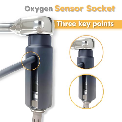 Apeixoto Oxygen Sensor Socket with Side Wire Cutout 3/8” Inch Drive x 7/8” (22mm) fits All Vehicle O2 Removal and Installation Offset Oxygen Sensor Socket - Image 3